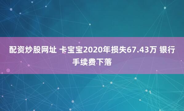 配资炒股网址 卡宝宝2020年损失67.43万 银行手续费下落