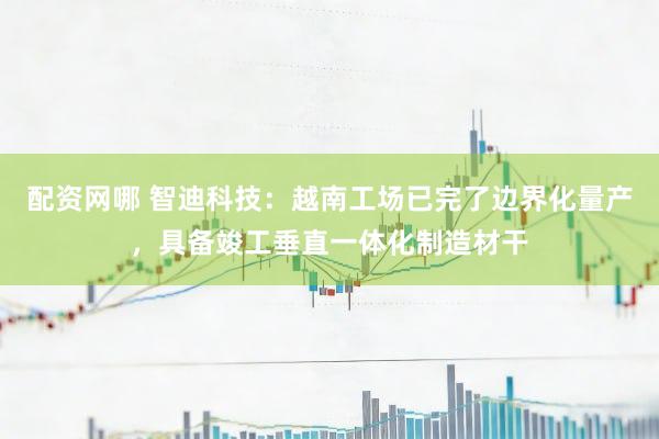 配资网哪 智迪科技：越南工场已完了边界化量产，具备竣工垂直一体化制造材干