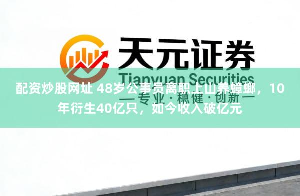 配资炒股网址 48岁公事员离职上山养蟑螂，10年衍生40亿只，如今收入破亿元